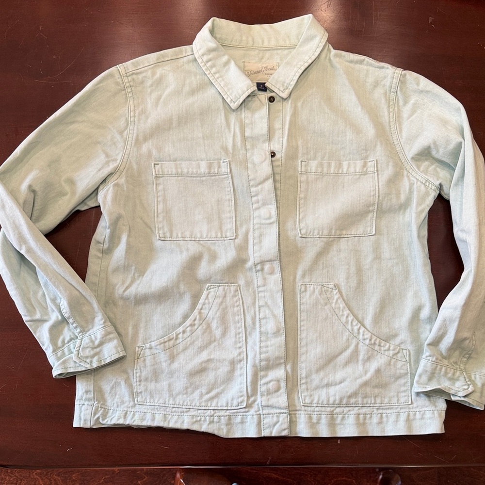 Light Sage Blue Denim Jacket